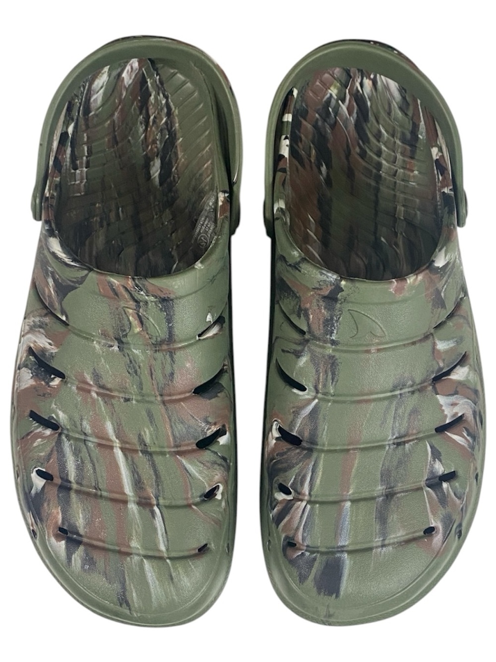 Men's Rugged Shark Comfort EVA Clog Sandals in Marbled Camouflage Size 12